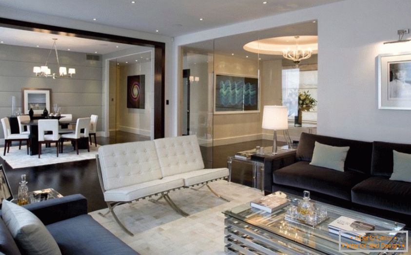 Design moderno de uma luxuosa sala de estar