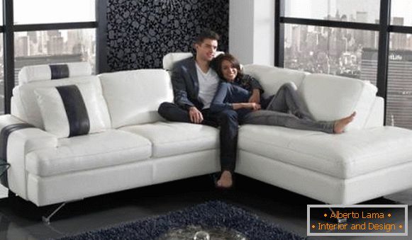 Design de sala de estar com sofá de canto