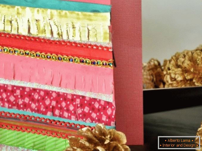 Cartão de Natal colorido de tecido