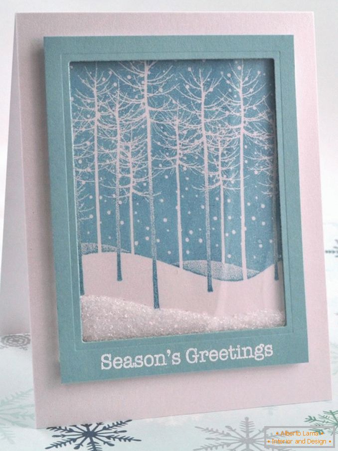 Cartão natal, com, neve