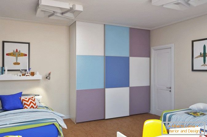 Projeto de um quarto de crianças para duas crianças