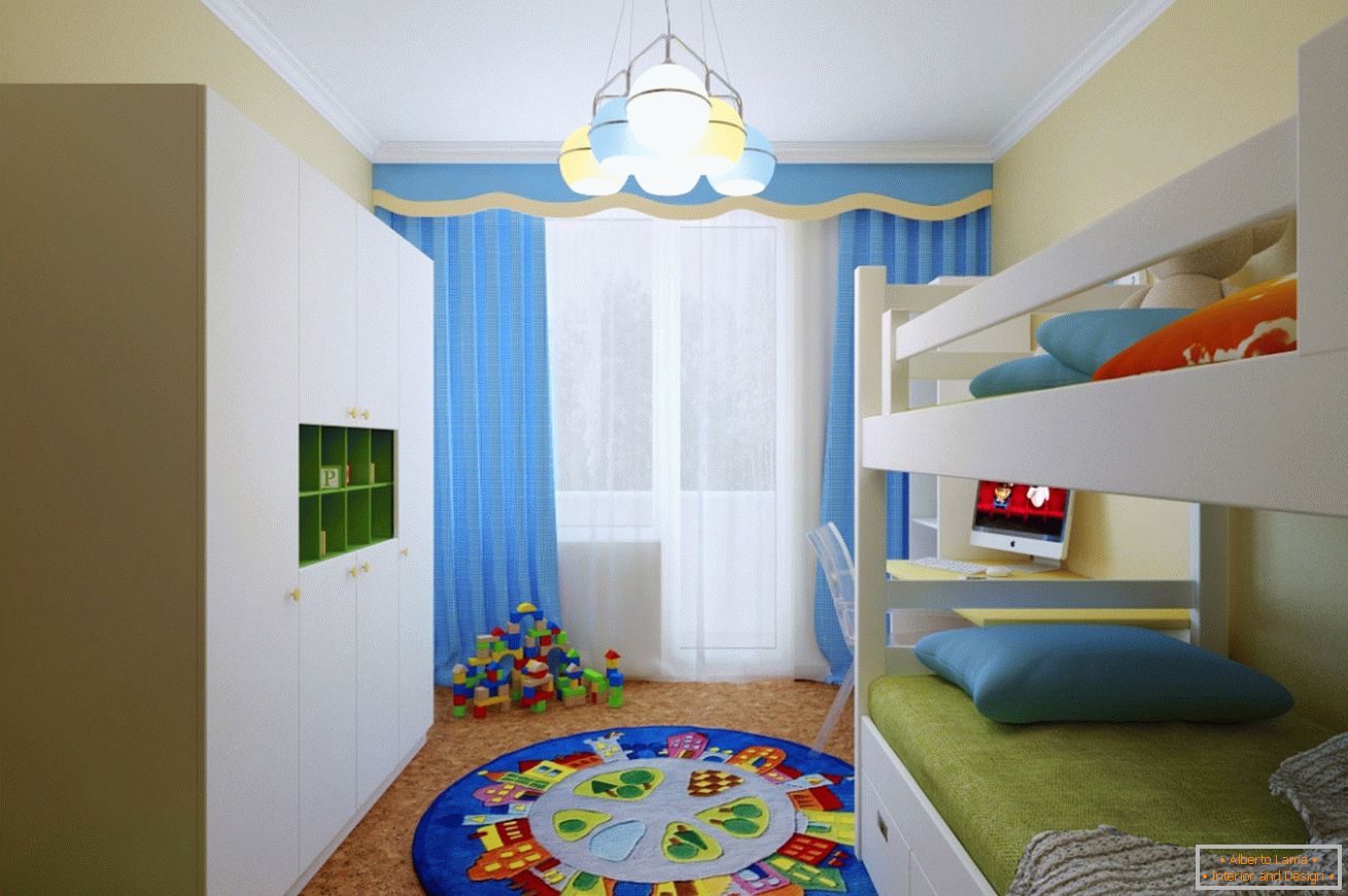 Projeto de um quarto de crianças para duas crianças