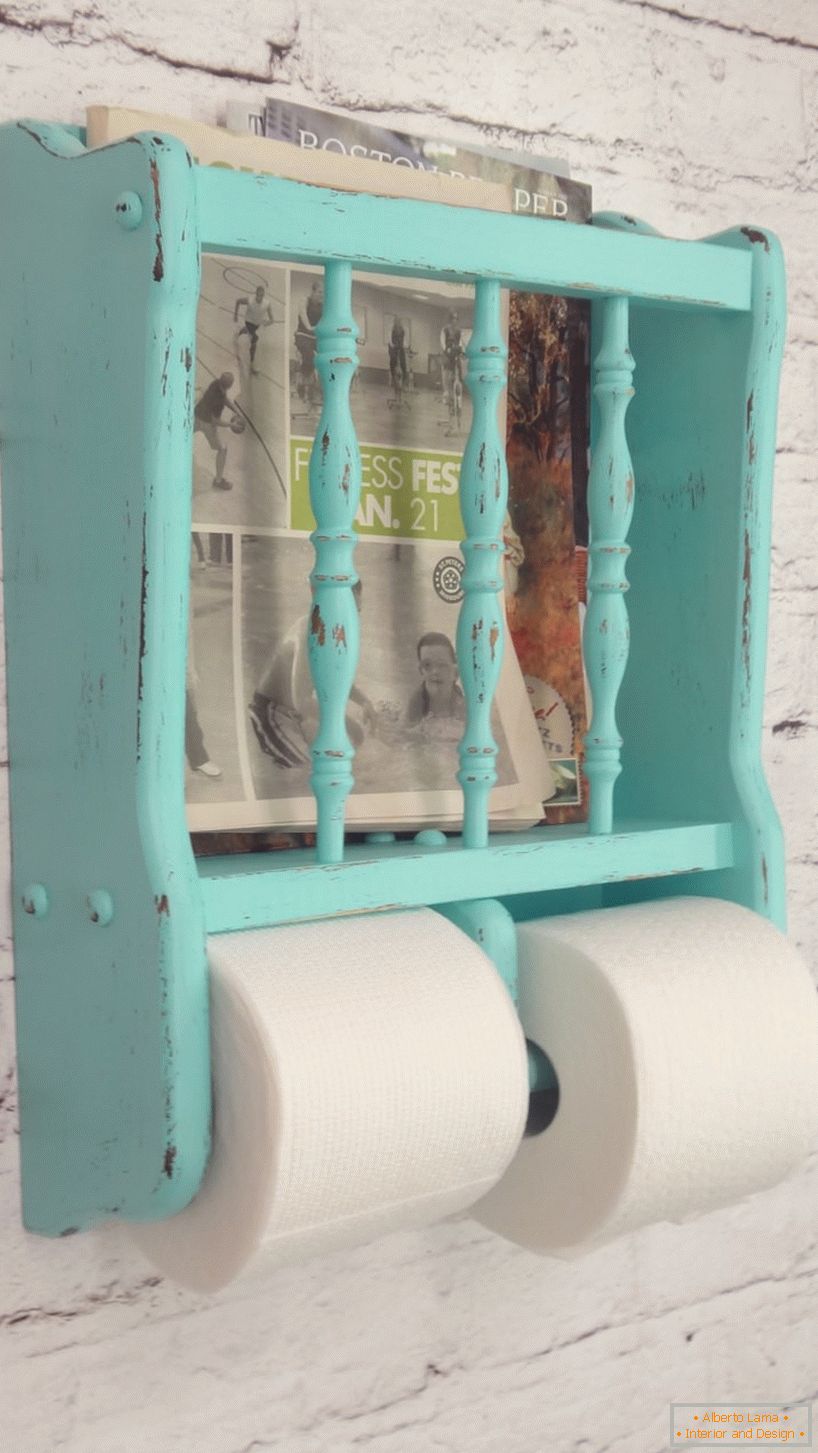 Suporte de papel higiênico vintage turquesa