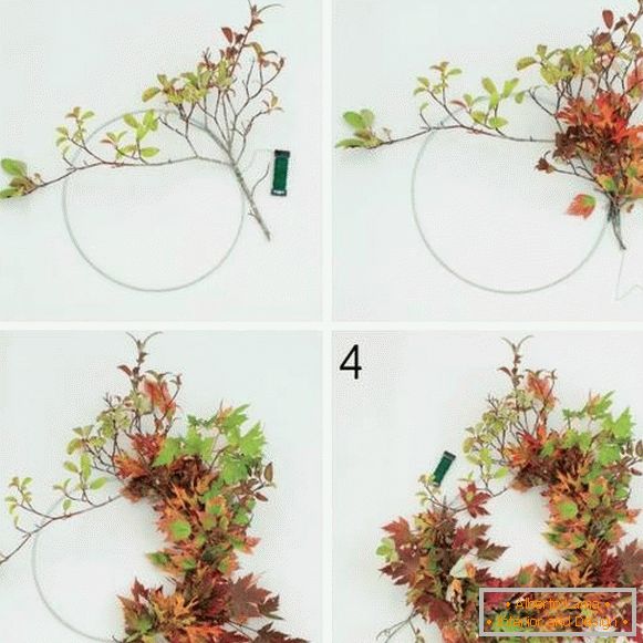 Grinalda de outono com suas próprias mãos de materiais naturais - as melhores idéias