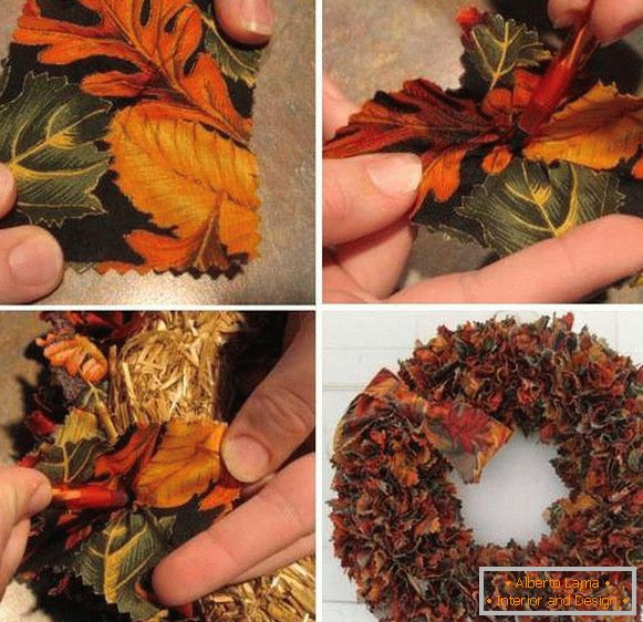 Uma simples peça de arte para o interior - uma coroa de outono