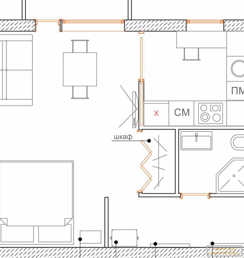 Layout de um apartamento para um casal