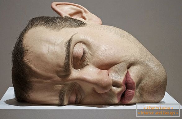Escultura da cabeça de um homem, Ron Maesk
