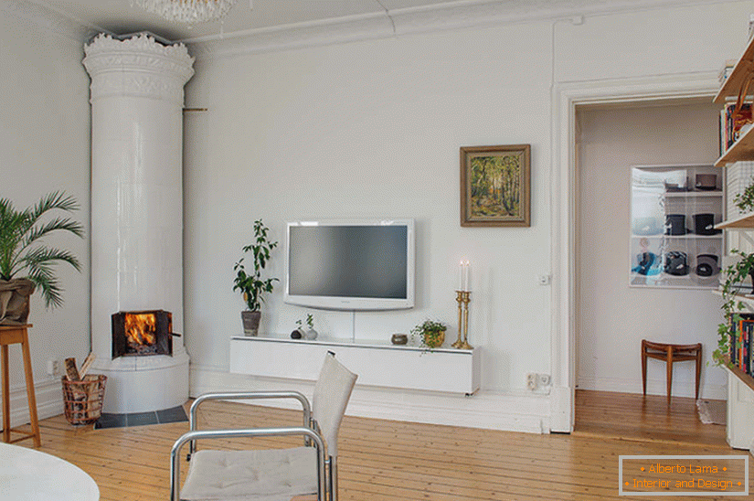 Interior da sala de estar em estilo escandinavo