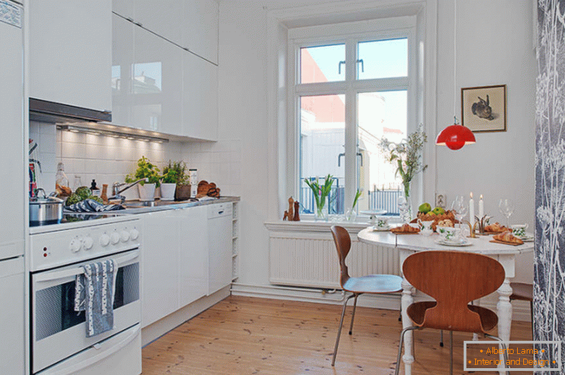 Interior da cozinha em estilo escandinavo