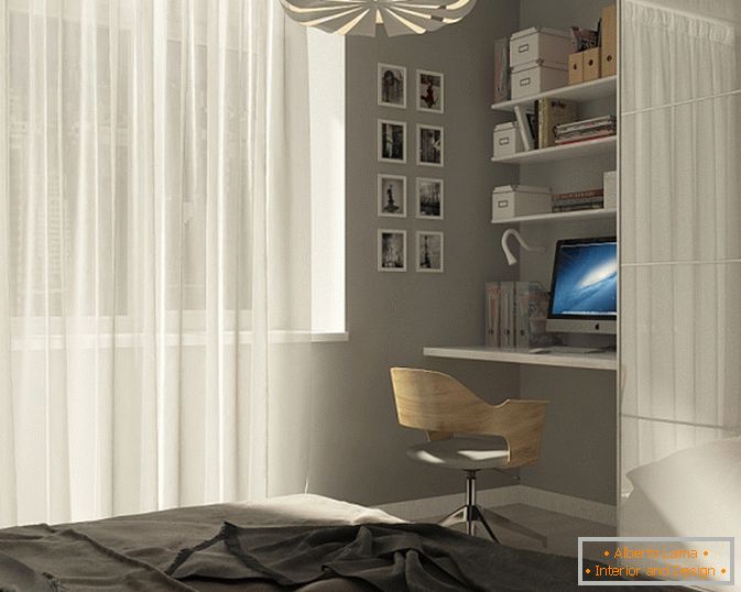 Design de luxo de um apartamento de dois quartos de 48 metros quadrados