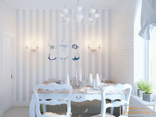 Incrível interior de um apartamento no estilo mediterrâneo