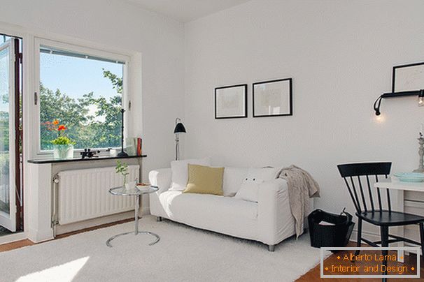Interior pequeno apartamento em Goteborg