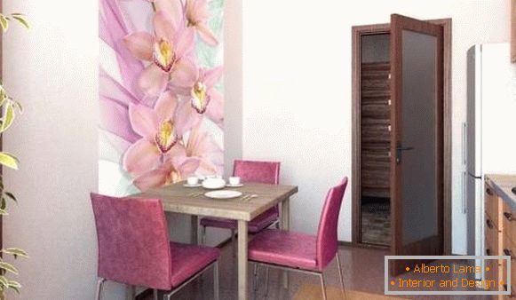 Papéis de parede para cozinha - flores cor de rosa
