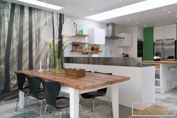 Design moderno da cozinha com foto papel de parede