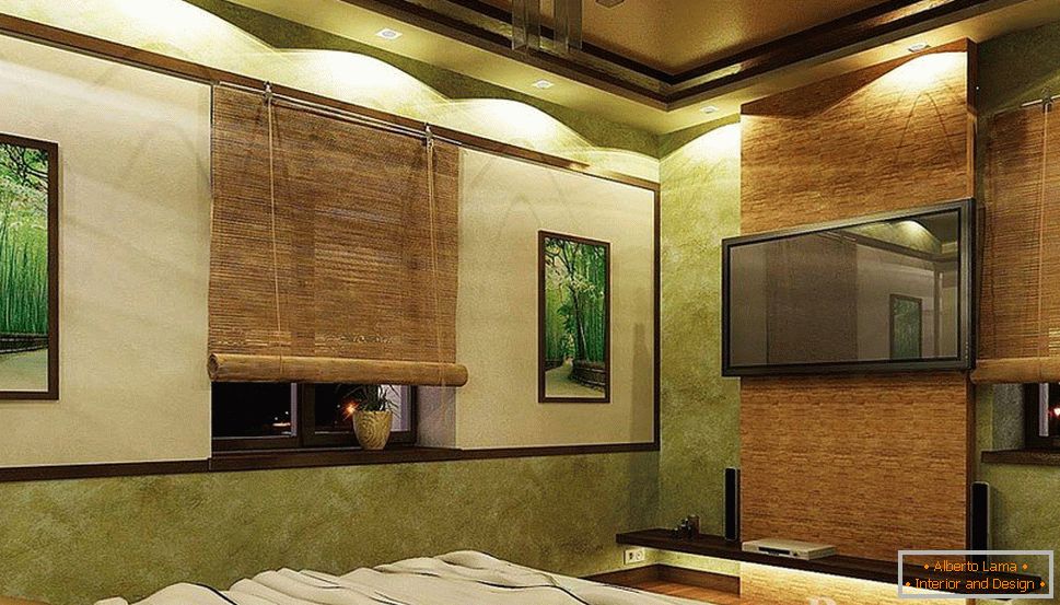 Bambu no interior do quarto