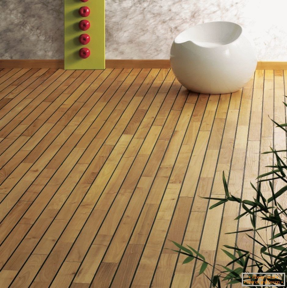 Piso de bambu no quarto