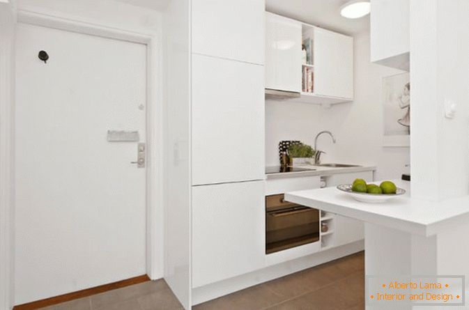 Apartamento estúdio cozinha na cor branca