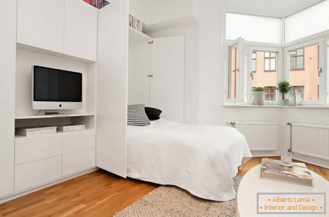 Dormitório apartamento na cor branca
