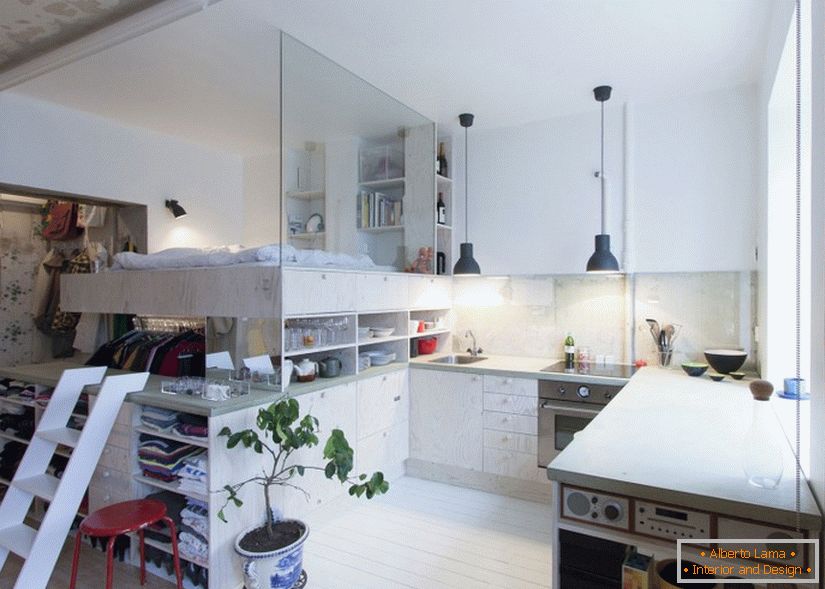 Design de interiores de um apartamento em estilo escandinavo