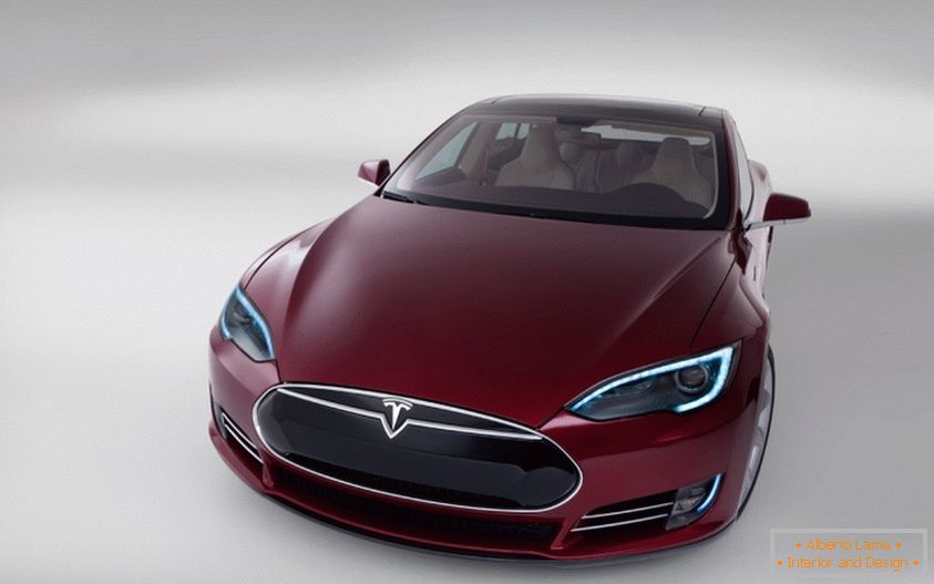 carro elétrico Tesla S silver