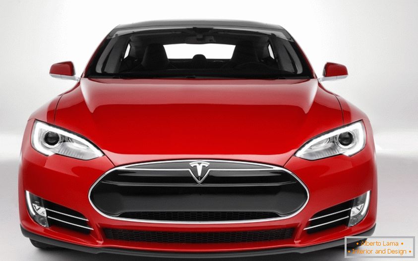 Design кузова Tesla в красном
