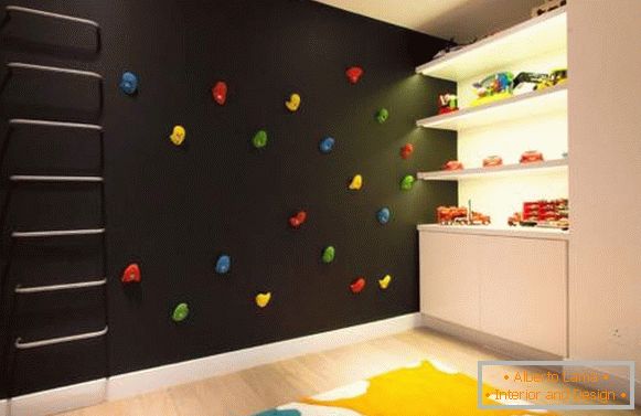 Uma combinação incomum de cores no interior do quarto das crianças
