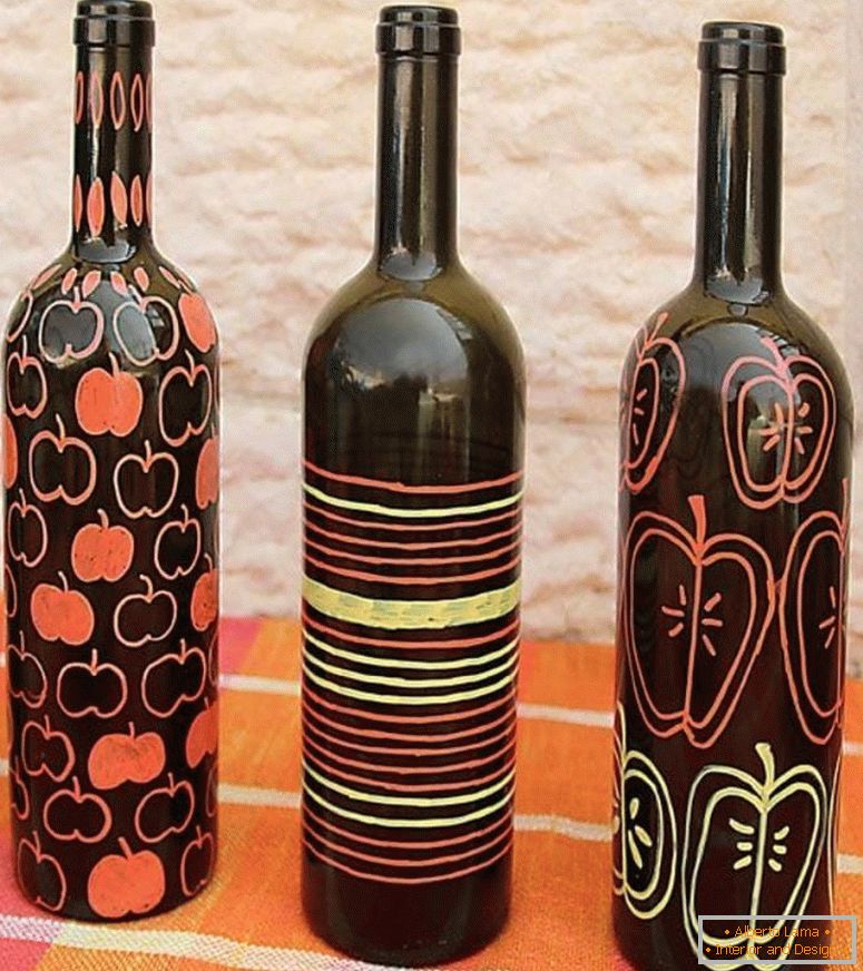 Idéias para pintar garrafas de vinho