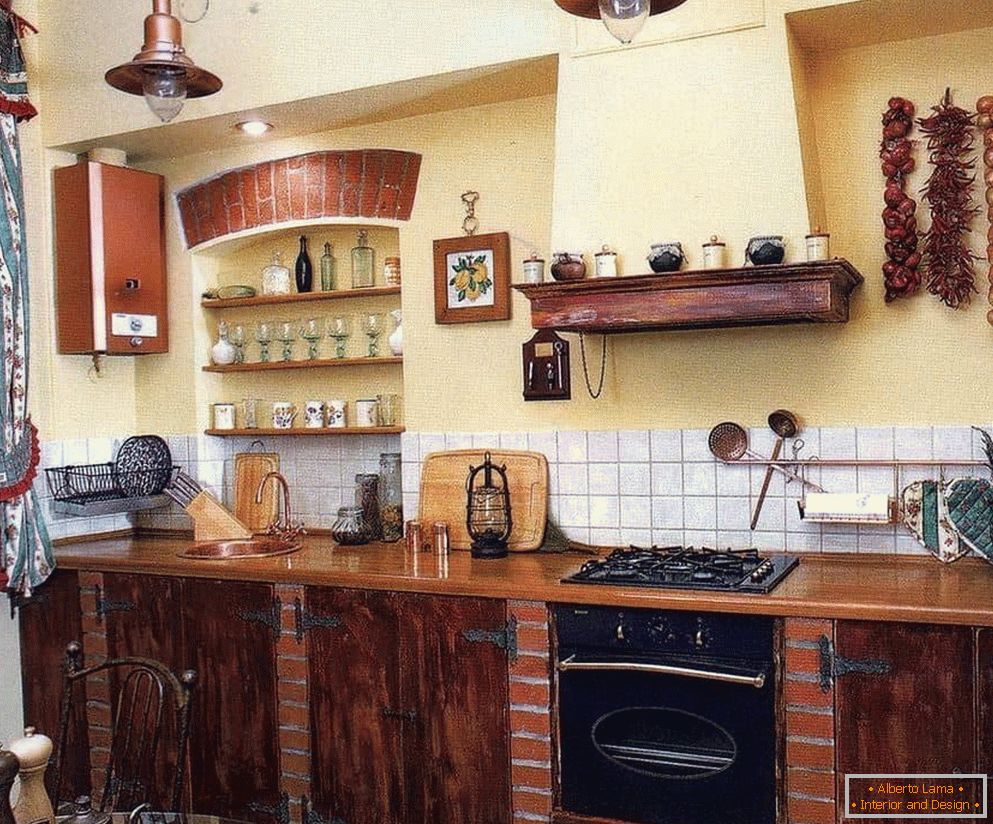 Elementos de decoração na cozinha russa
