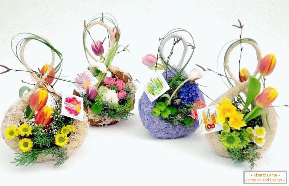 Composição de florista - figura 8 e flores