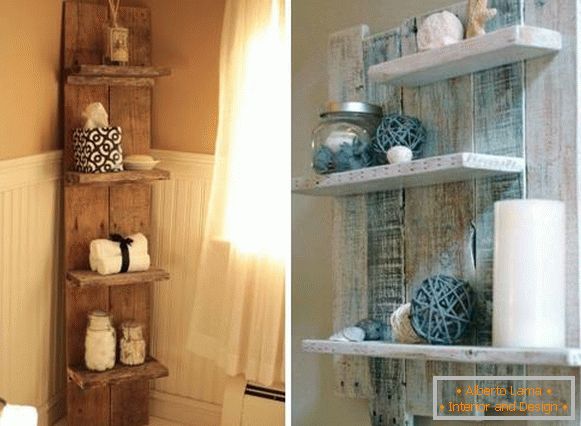 Como decorar um banheiro com belas prateleiras de madeira