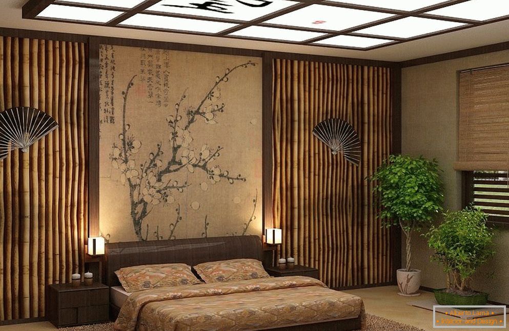 Bambuовые панели в интерьере японского стиля