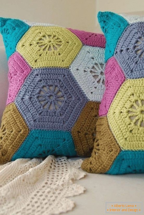 Fronhas de crochê decorativas para travesseiros
