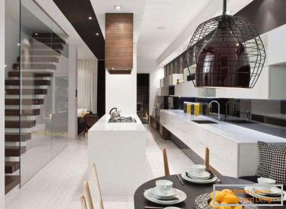 Design de interiores moderno de uma casa privada - foto do primeiro andar