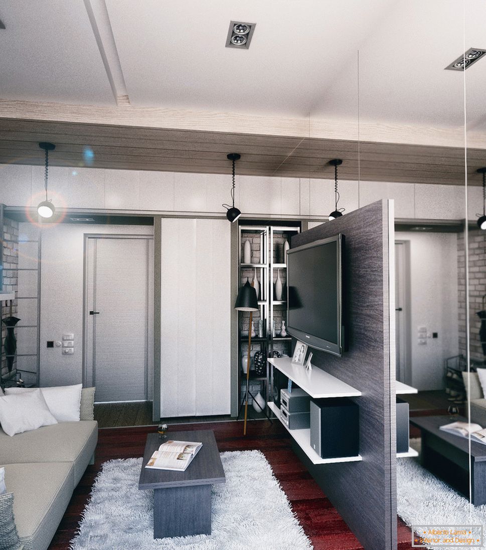 Design de interiores de um pequeno apartamento no estilo loft - фото 3