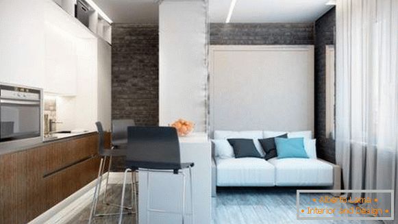 design de interiores de apartamento de um quarto pequeno, foto 15