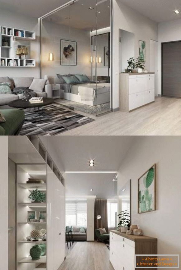 design de interiores de um pequeno apartamento de um quarto, foto 18
