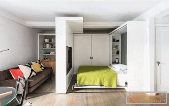 design de interiores de um pequeno apartamento de um quarto, foto 2