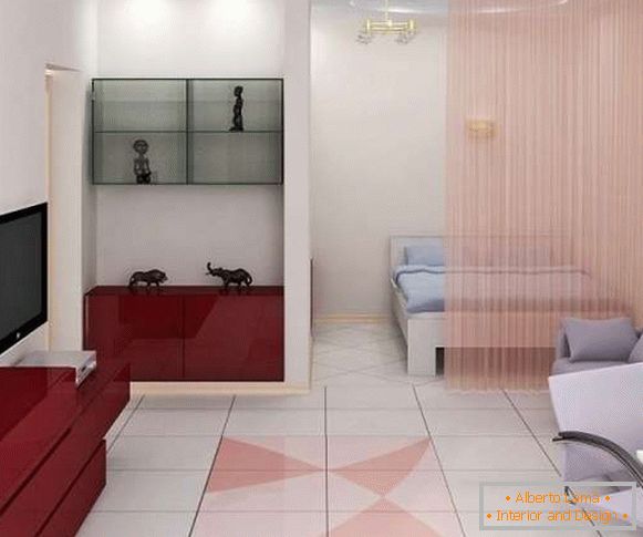 Design de interiores de um apartamento de um quarto em cores pastel - foto 2017