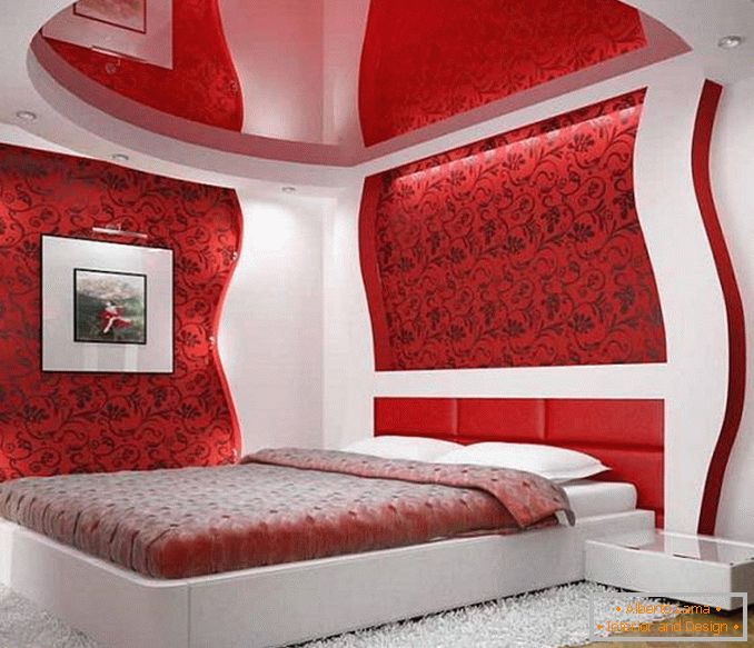 design de quarto branco vermelho, foto 14