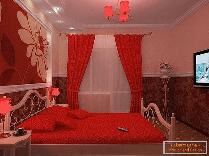 design de quarto branco vermelho, foto 15