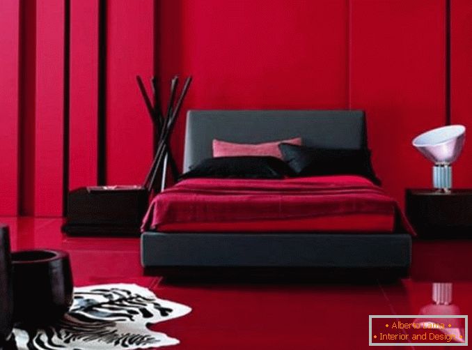 design de quarto preto e vermelho, foto 21