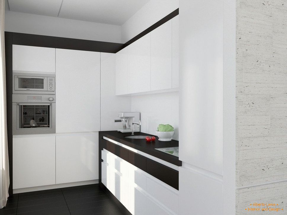Cozinha com interior branco