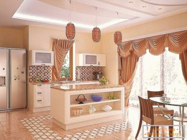 cozinha moderna em um design de casa privada фото