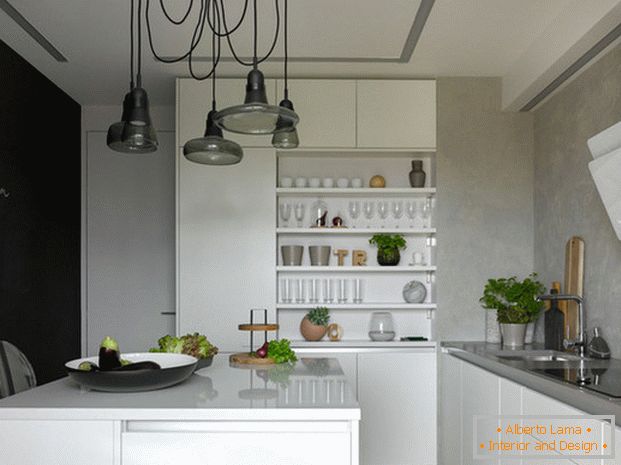 projeto de uma bela cozinha ilha em uma casa particularфото