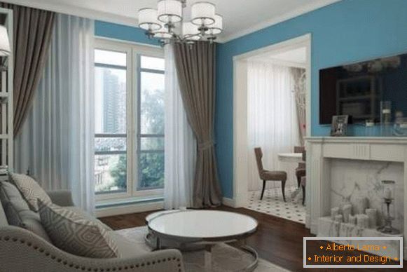 Apartamento de luxo clássico design 40 m² - foto da sala de estar