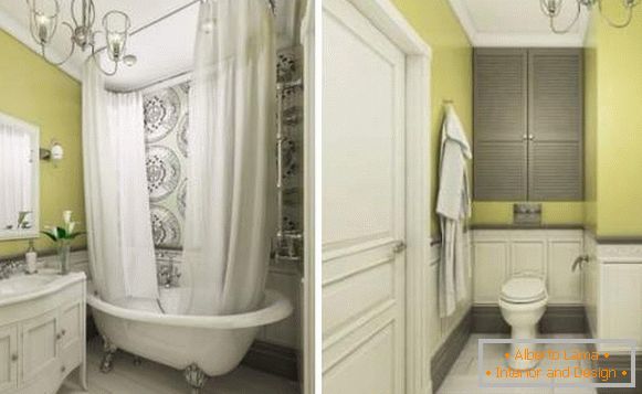Idéias para o design de apartamentos estúdio 40 sq. M - foto de um banheiro em estilo clássico