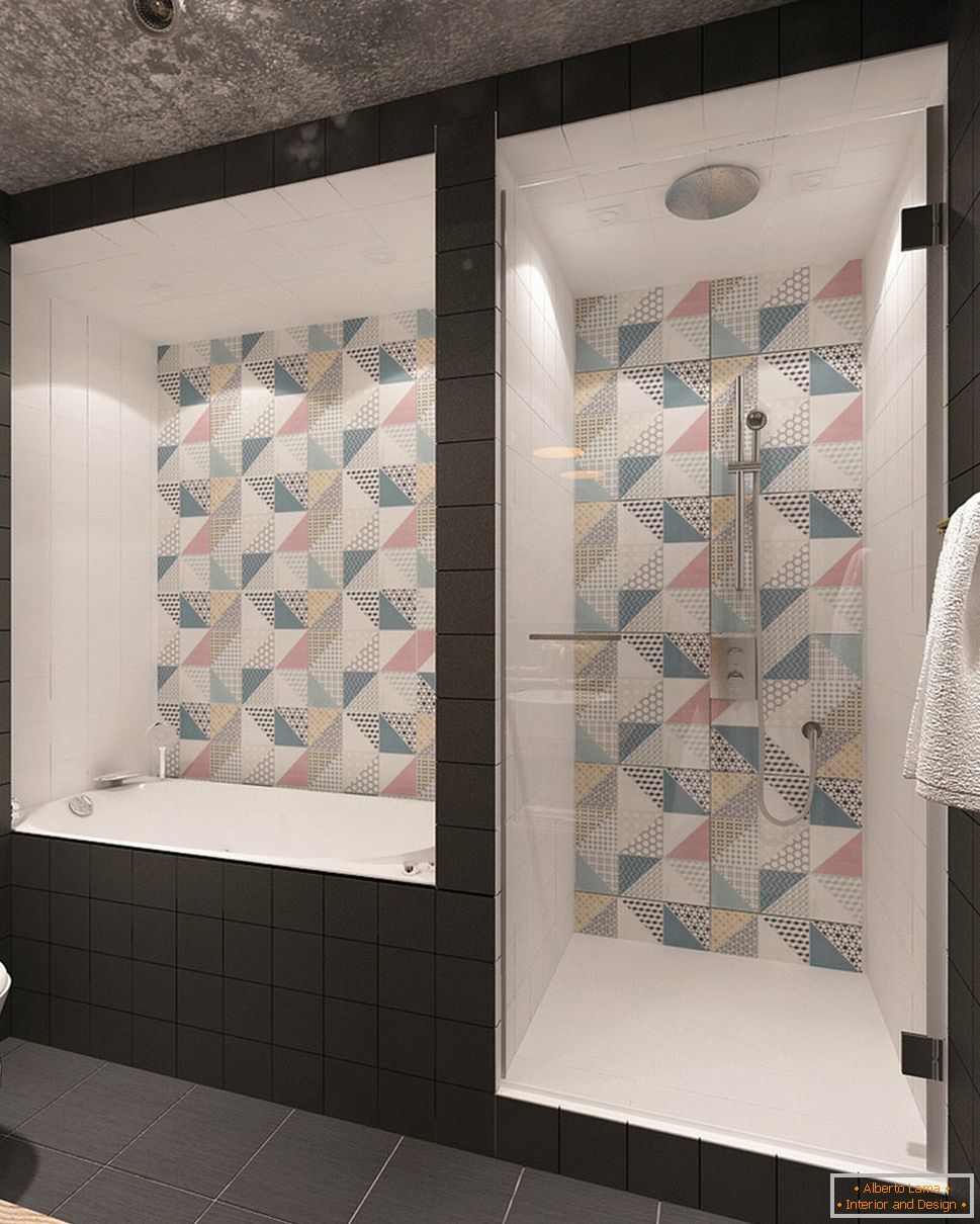 Lindos azulejos no interior do banheiro