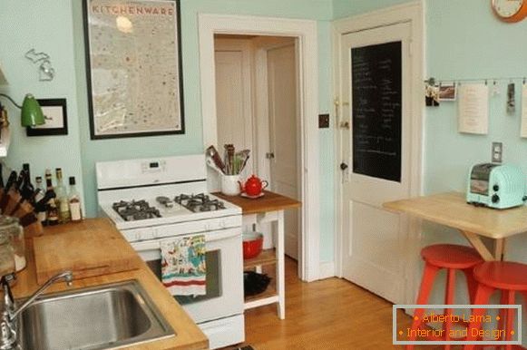 Pequenas cozinhas elegantes 2016 - fotos em estilo vintage retrô