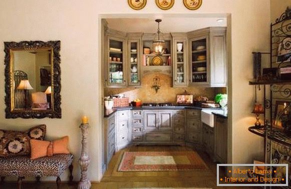 Uma seleção de fotos - pequenas cozinhas em design de interiores