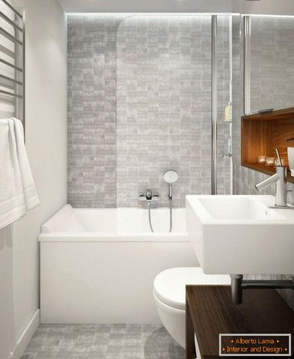 Luxuosa casa de banho no projeto do apartamento de 45 m² foto m